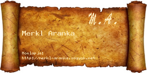 Merkl Aranka névjegykártya